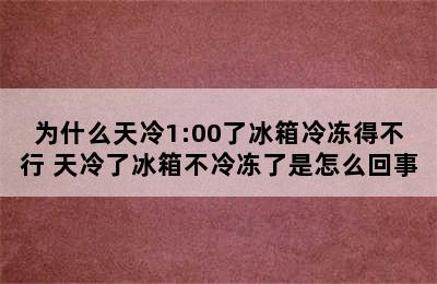 为什么天冷1:00了冰箱冷冻得不行 天冷了冰箱不冷冻了是怎么回事